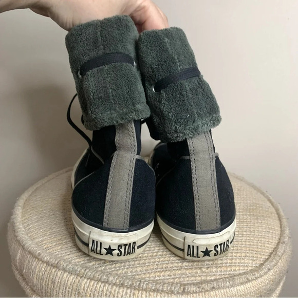 Converse All Star Chuck Taylor Andover Fold Over Cuff  Black Fleece Shoes 6.5 - Picture 7 of 11